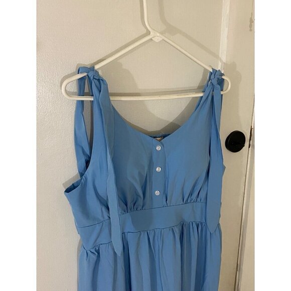 Belle Pogue Women's Blue Rockabilly Retro Fit And Flare Dress - XL - Picture 2 of 15